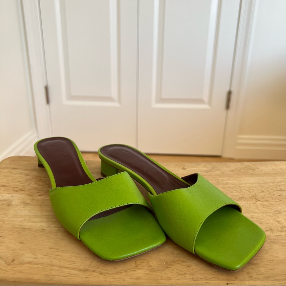 Staud Simone bright lime green Mule